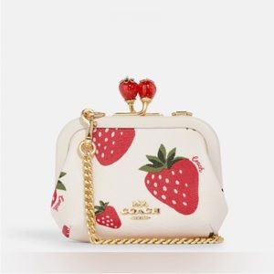 Coach Nora Kisslock Purse Strawberry